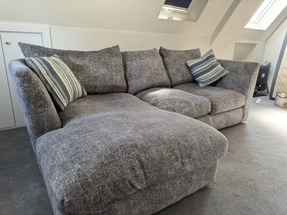 Furniture Village Grey Large 3 Seater Corner Sofa
