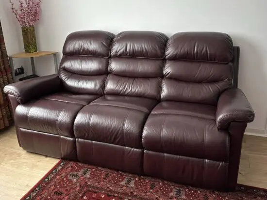 SCS (La Z Boy) Dark Maroon 3 seater Sofa