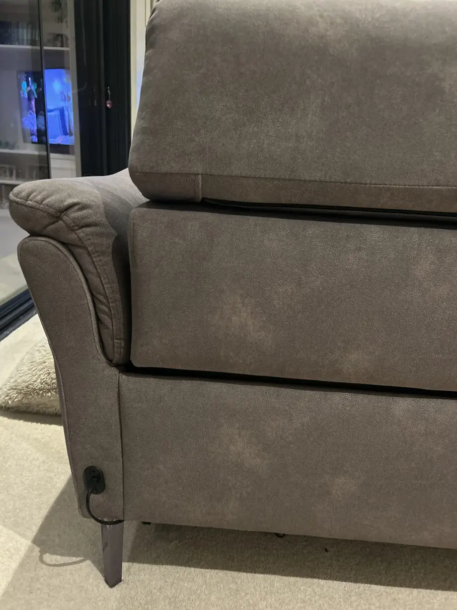 Sofology Missouri 2.5 Seater Power Recliner Sofa with Power Headrests - Fabric / Colour: Lifestyle Flecked Fabric Mocha