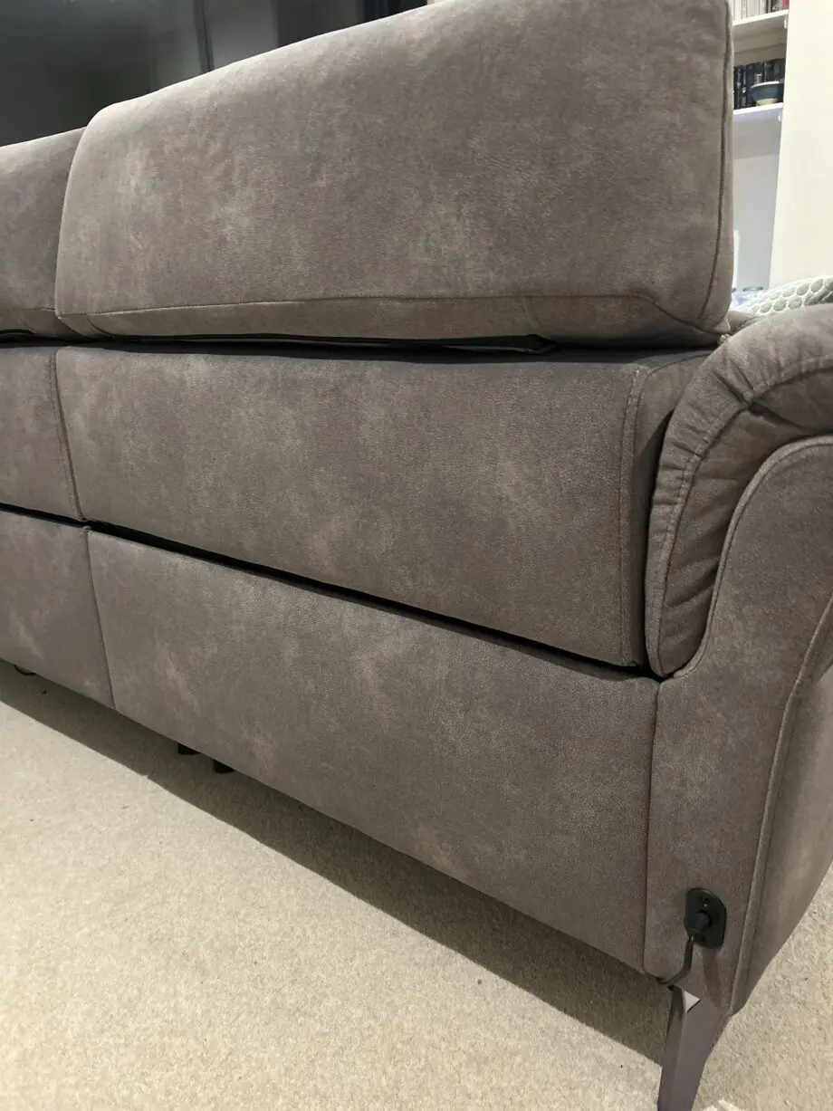 Sofology Missouri 2.5 Seater Power Recliner Sofa with Power Headrests - Fabric / Colour: Lifestyle Flecked Fabric Mocha