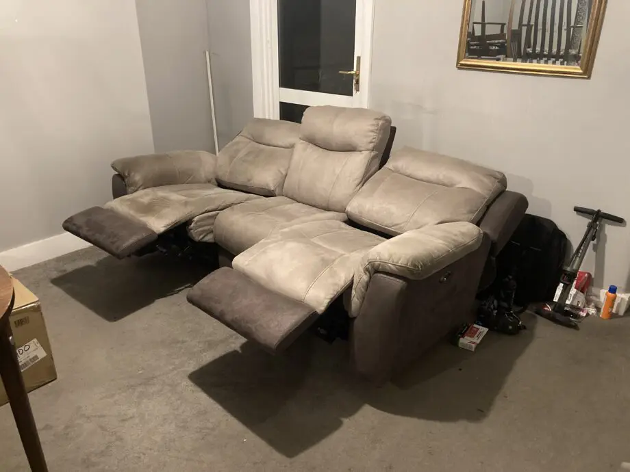 DFS Arizona stone, 3 seater recliner fabric sofas