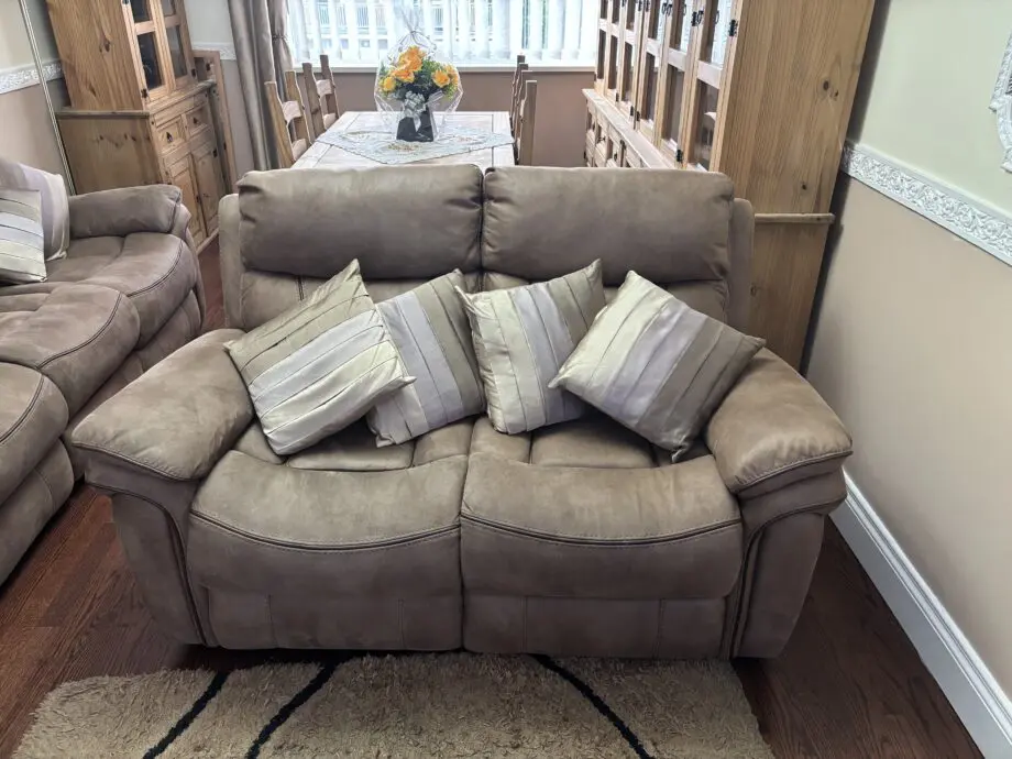 3/2/1 soft suede type leather reclining suite