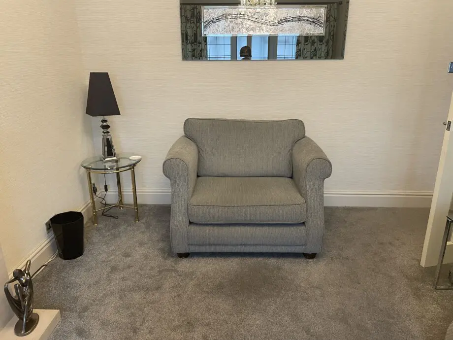 Laura Ashley Grey Sofa & Snuggle Chair