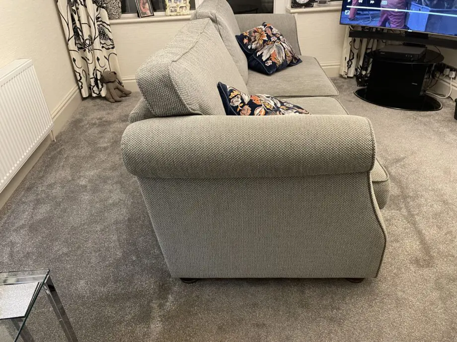 Laura Ashley Grey Sofa & Snuggle Chair
