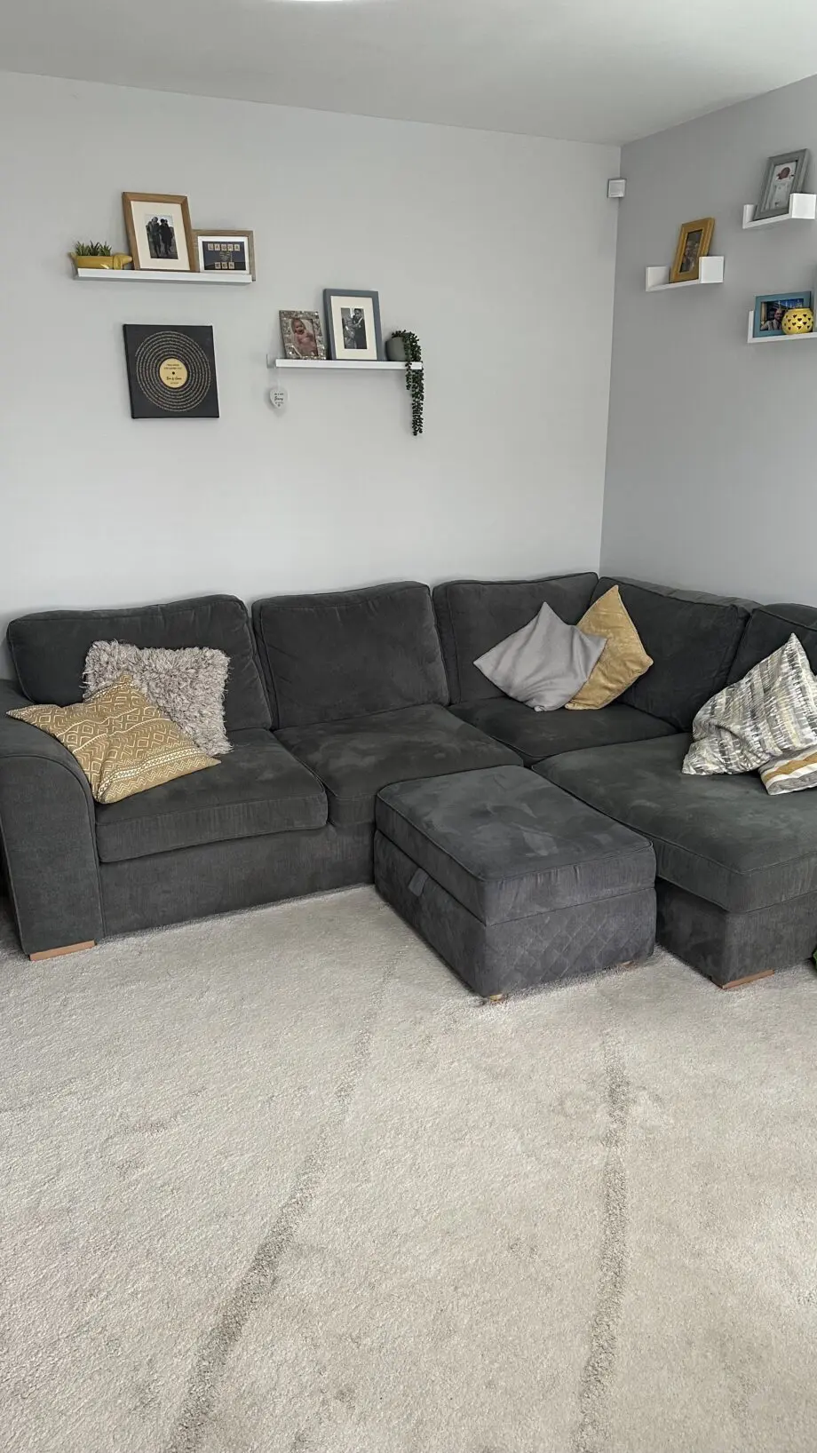 DFS Grey Zavier Corner Sofa