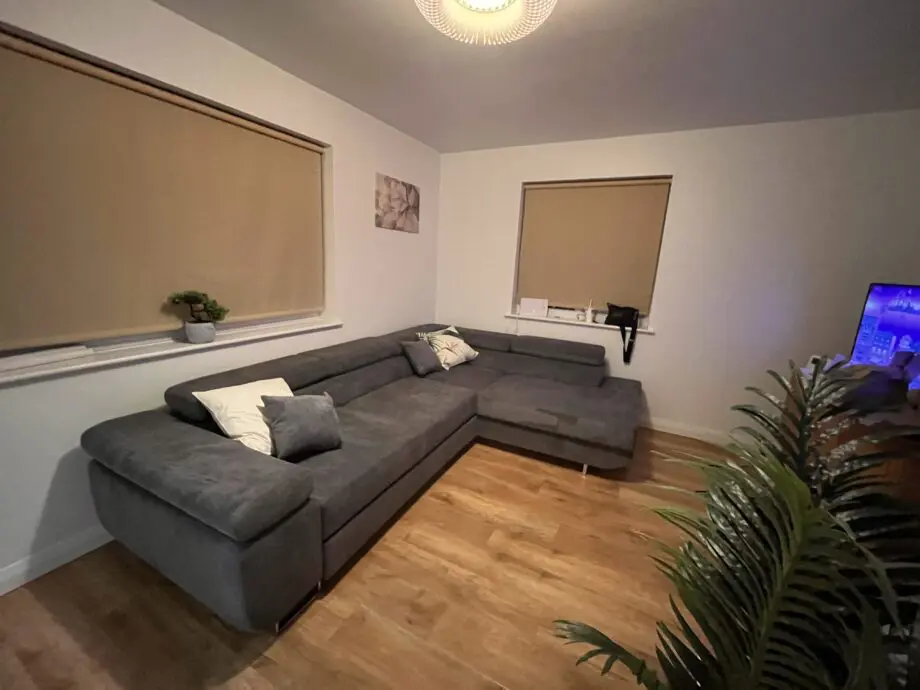 Grey corner with storage and double sofa bed