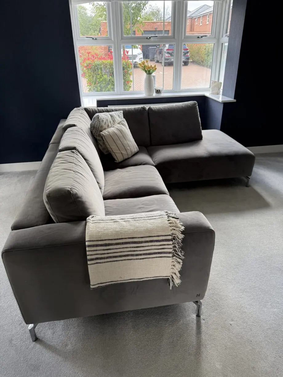 Natuzzi grey corner sofa