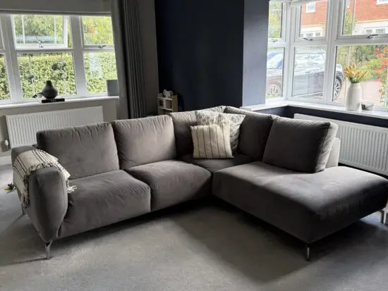 Natuzzi grey corner sofa