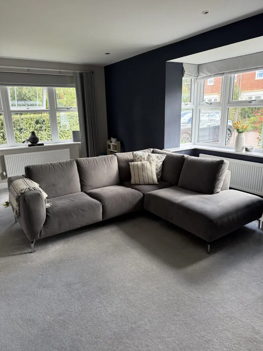 Natuzzi grey corner sofa