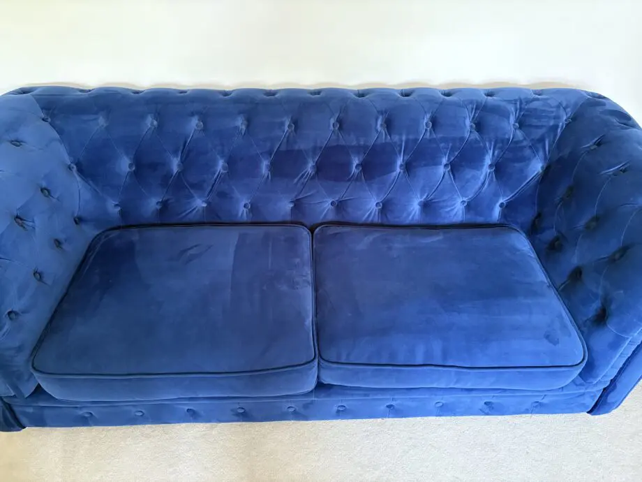 MADE Electric Blue Velvet Branagh 2 Seater Chesterfield Sofa,