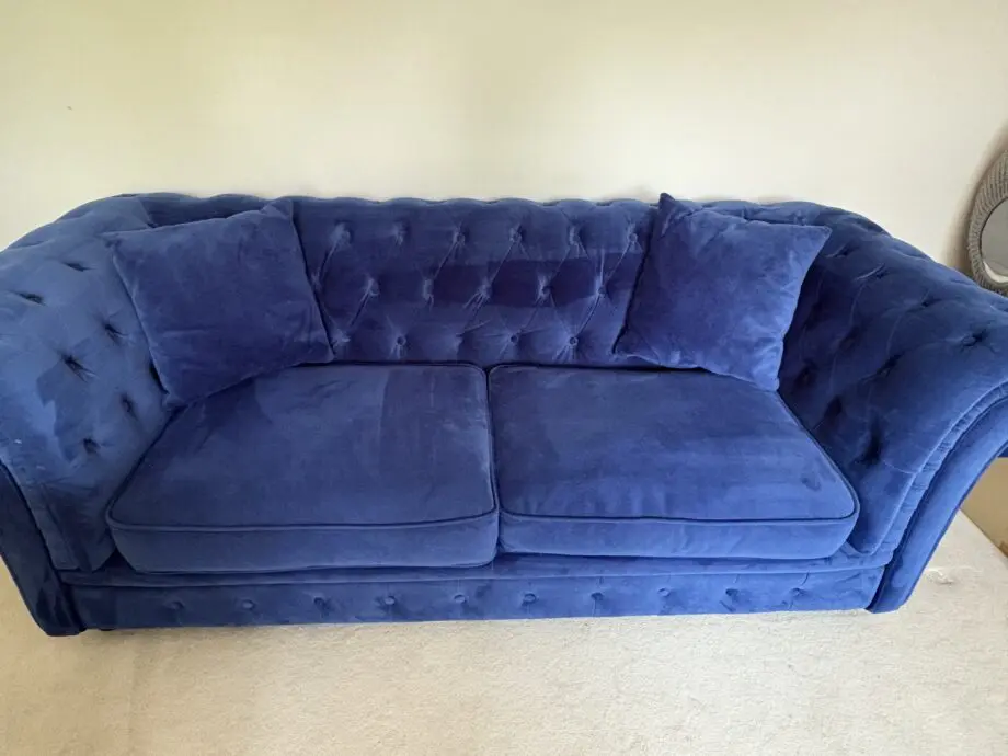 MADE Electric Blue Velvet Branagh 2 Seater Chesterfield Sofa,