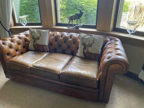 Vintage Genuine Chesterfield Pegasus 3 Piece Suite