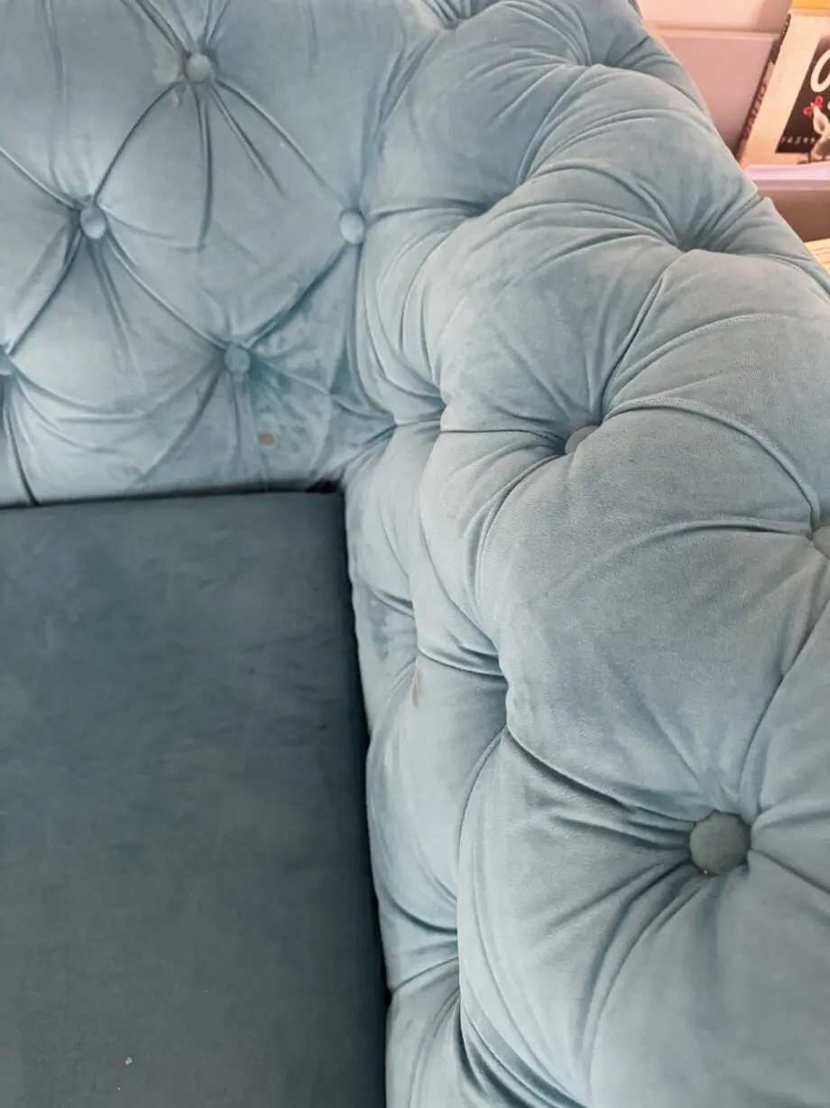 Alegra Teal Plush 3 Seater Sofa. Used but really good