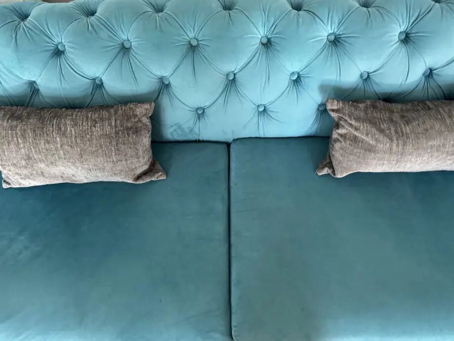 Alegra Teal Plush 3 Seater Sofa. Used but really good