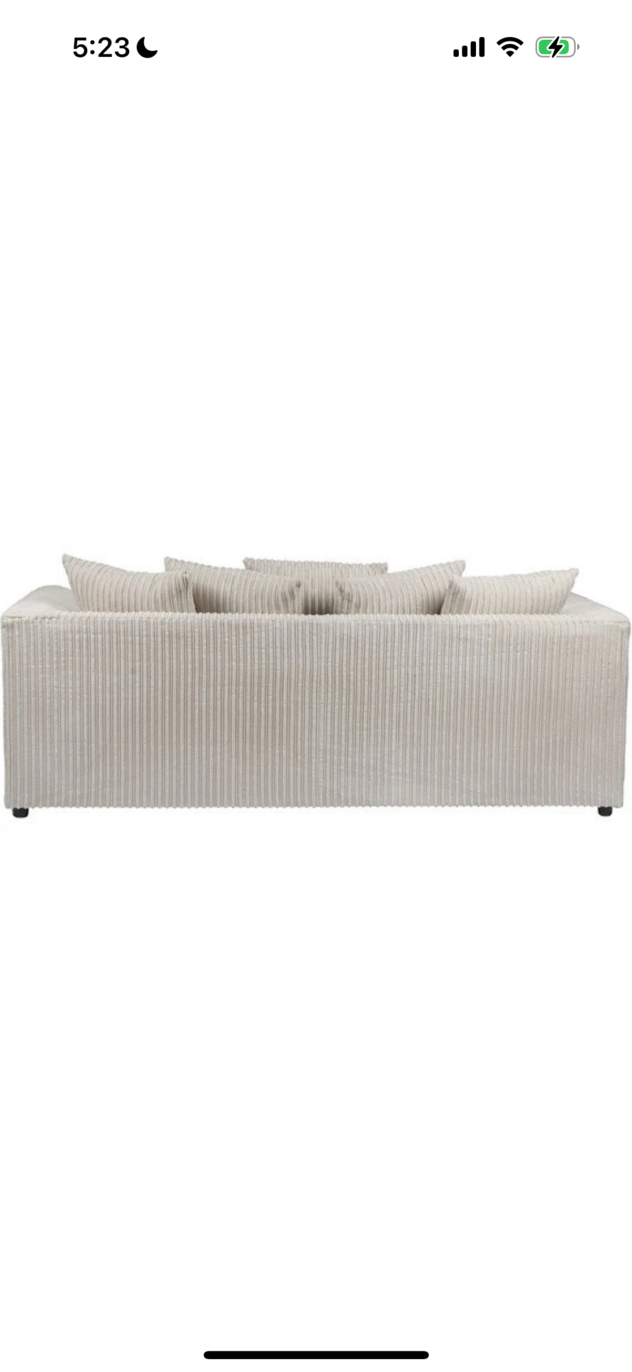 LENNOX 3 SEATER SOFA - CREAM / SUPER-SOFT JUMBO CORD WITH SCATTER BACK CUSHIONS