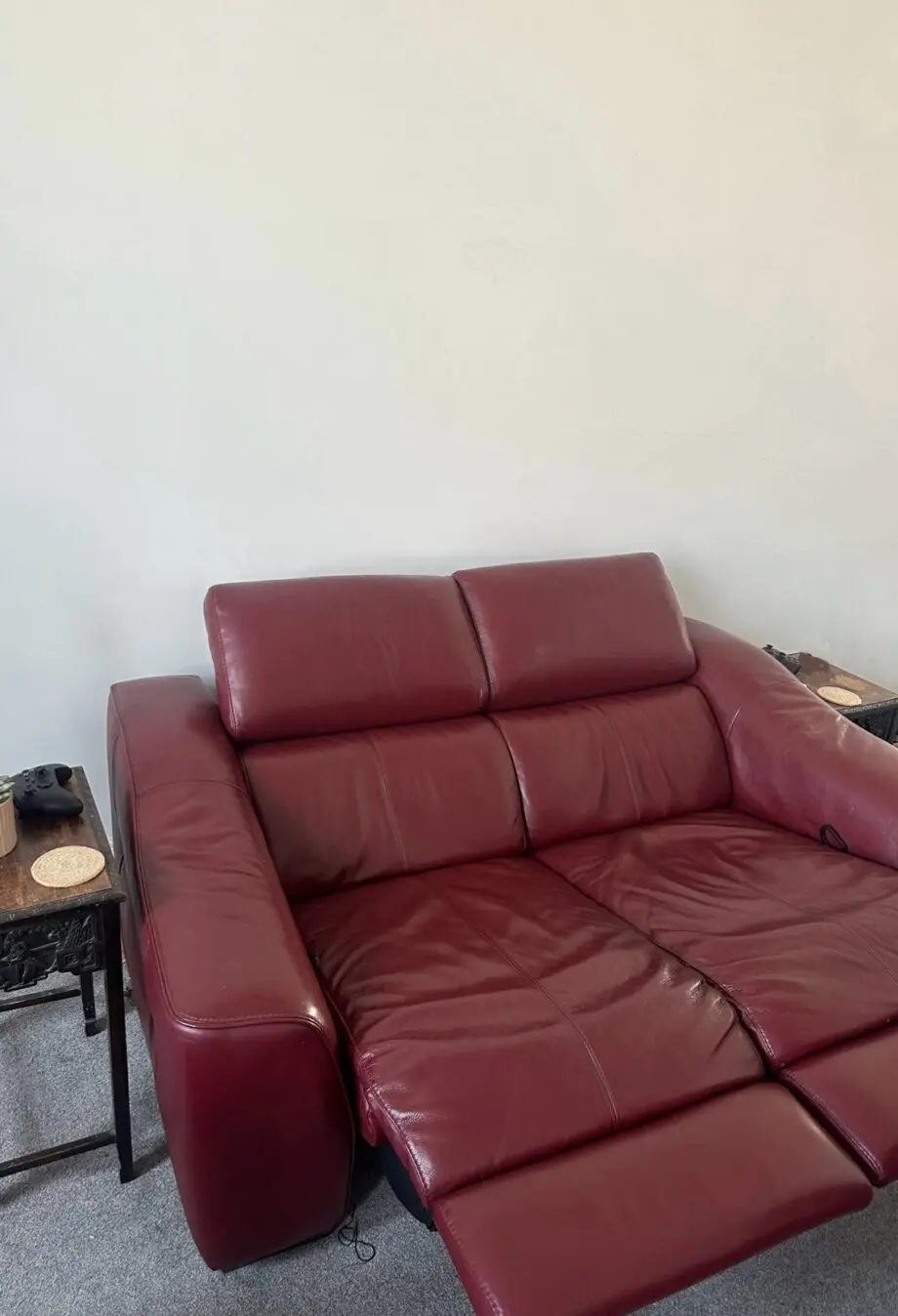 RECLINER Oxblood Red Sofa