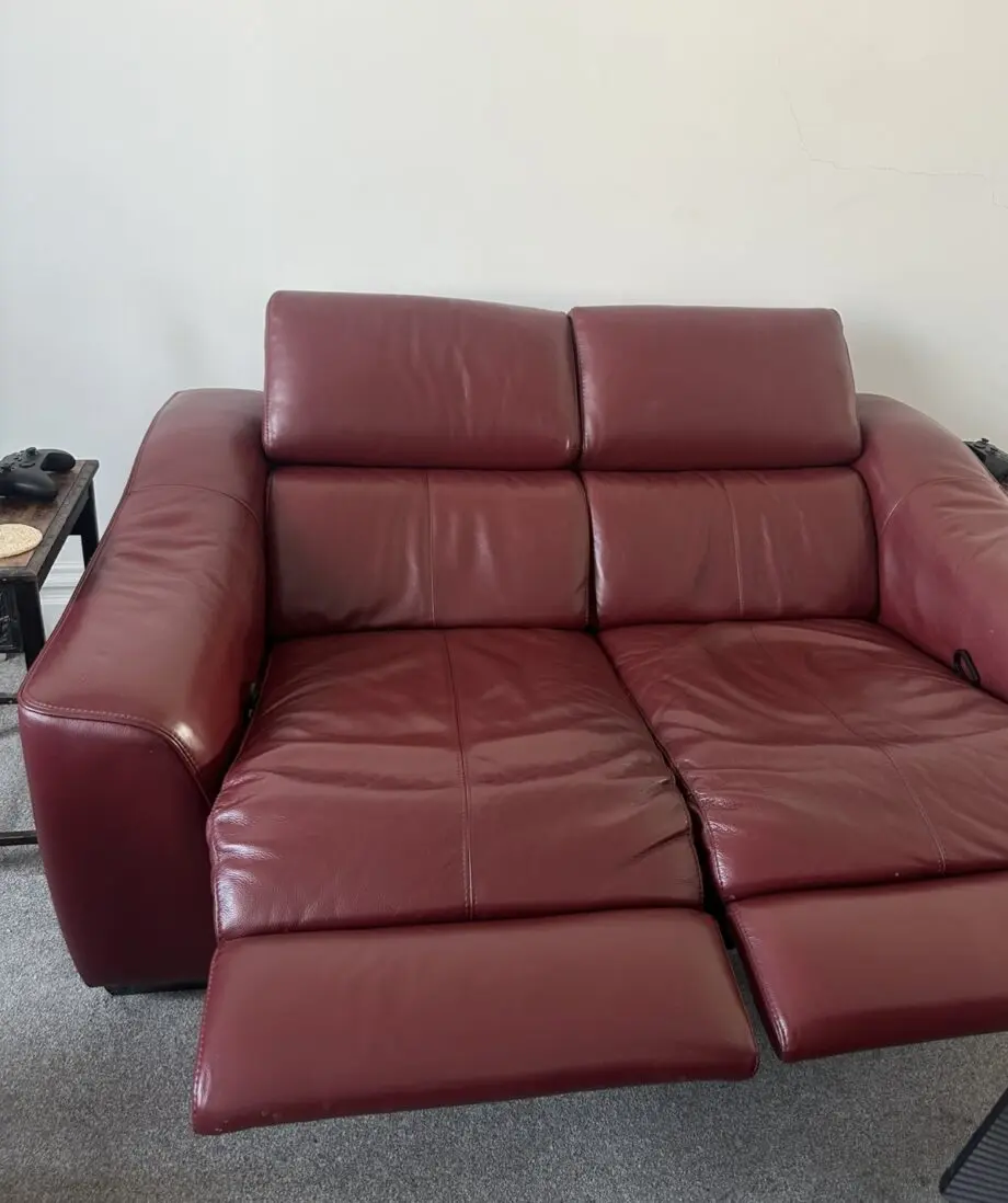 RECLINER Oxblood Red Sofa