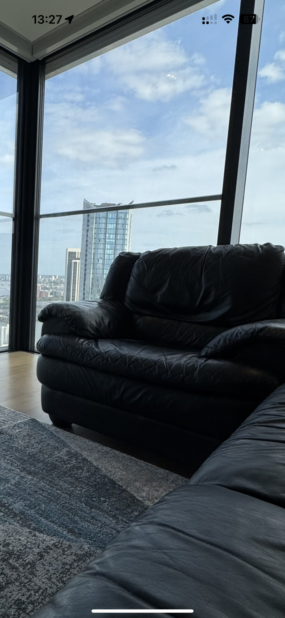 Luxury 3+1 Design 2000 Italian black leather sofas in very good condition