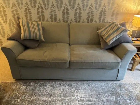 Sofa Workshop - suite of 2 and 3 seater sofas in duck egg green
