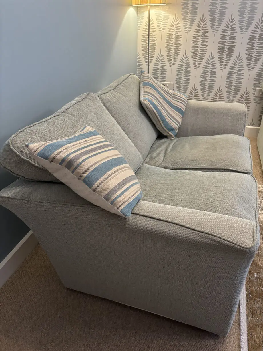 Sofa Workshop - suite of 2 and 3 seater sofas in duck egg green