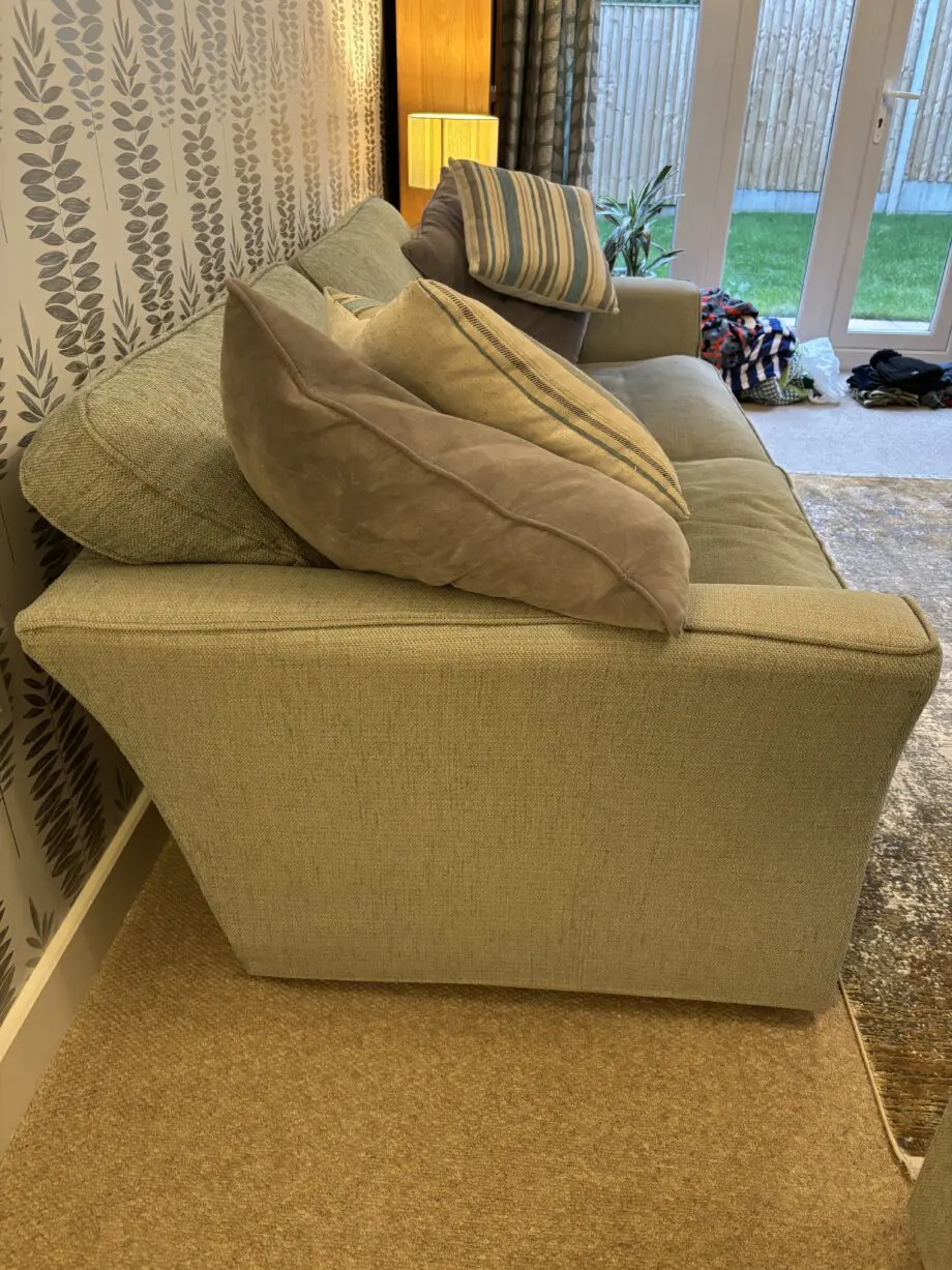 Sofa Workshop - suite of 2 and 3 seater sofas in duck egg green