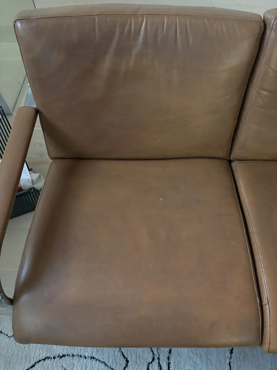 Rare Vintage Leather Chrome Sofa