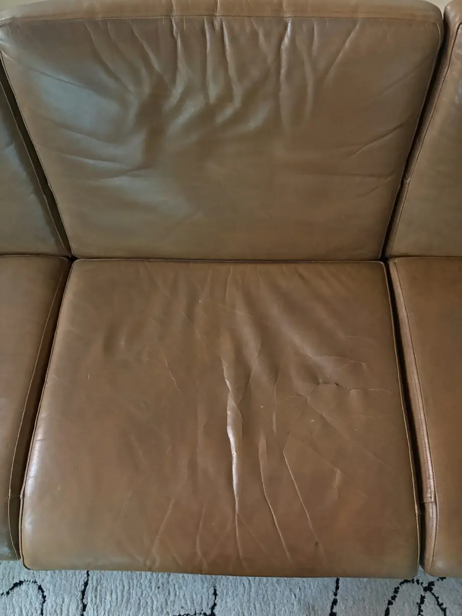 Rare Vintage Leather Chrome Sofa