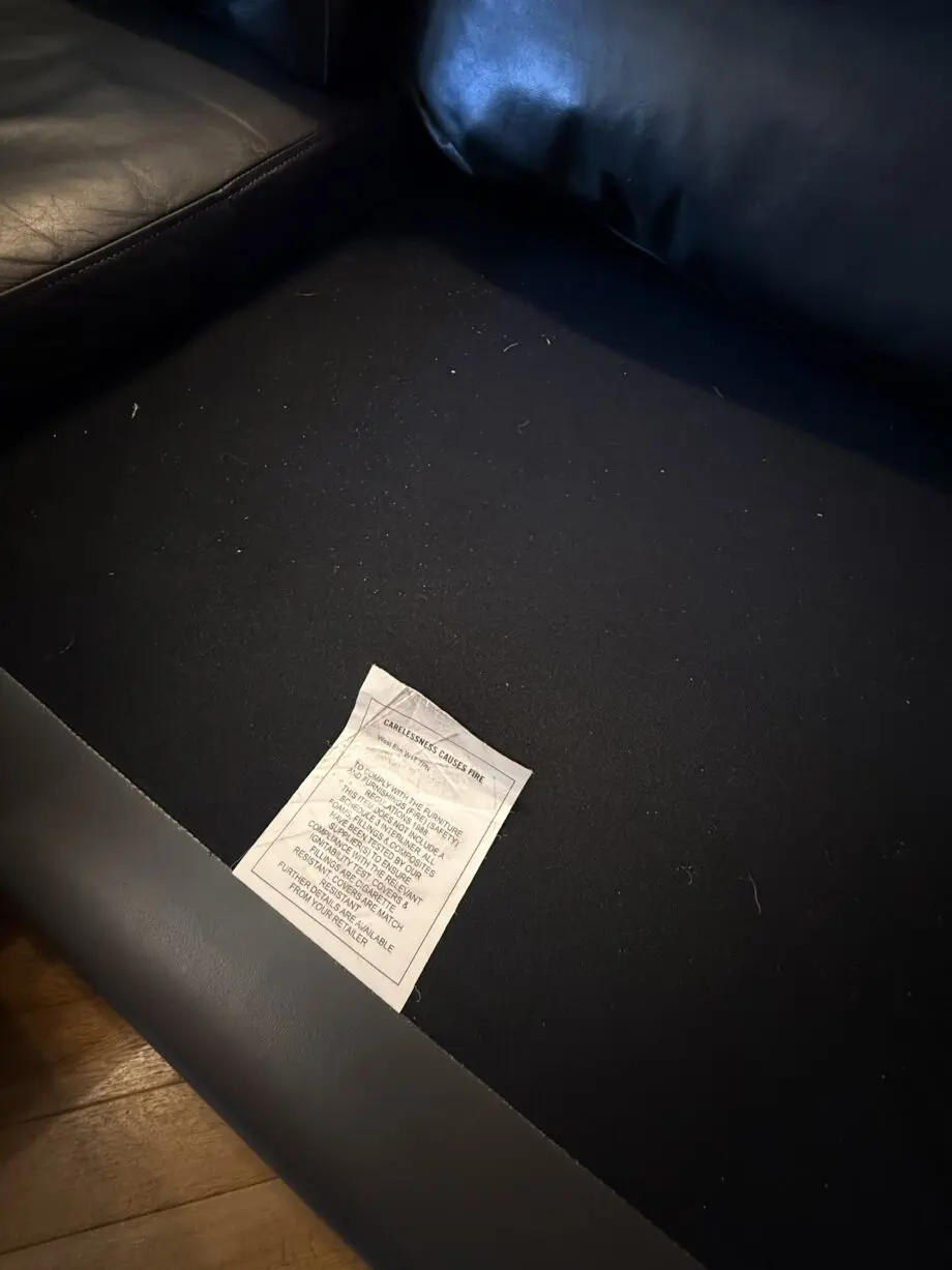 West Elm Dark Grey Leather 3 Seater Sofa