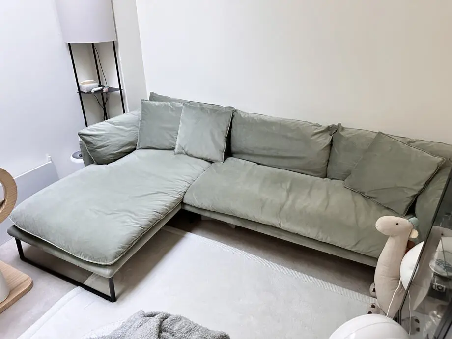 Made.com Malini sofa, Sage green velvet