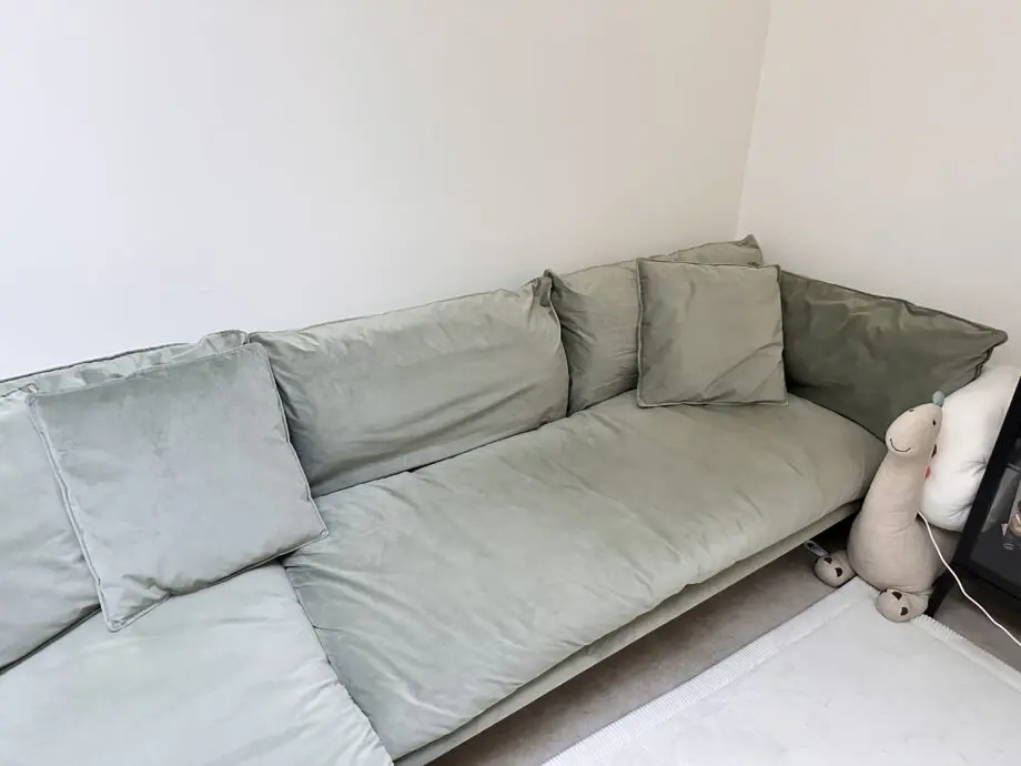 Made.com Malini sofa, Sage green velvet