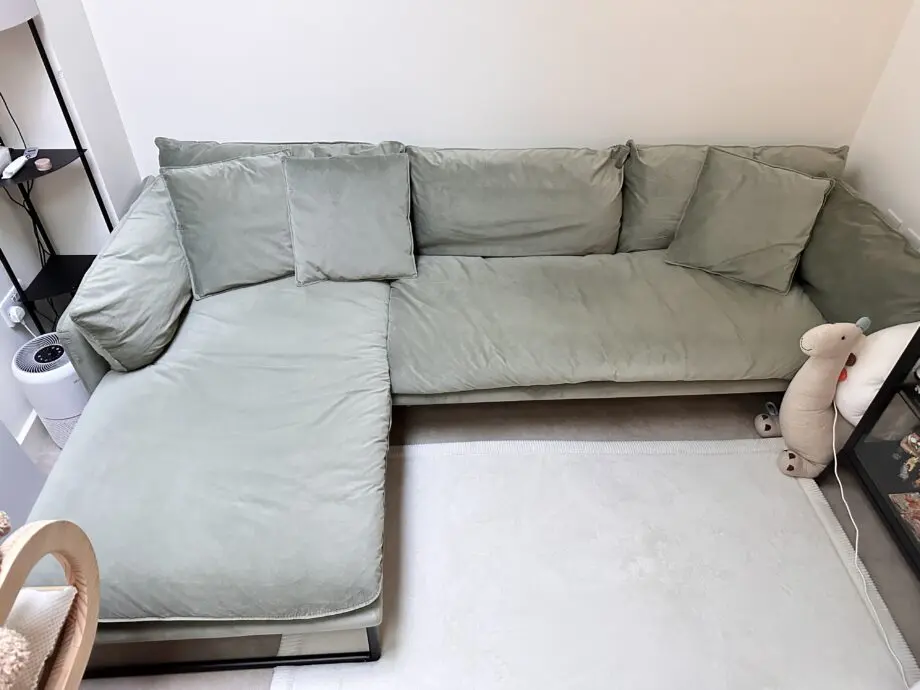 Made.com Malini sofa, Sage green velvet
