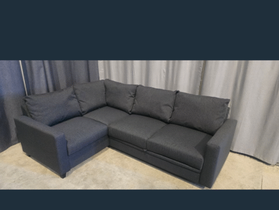 Right-hand Corner Sofa Bed with storage in Charcoal color