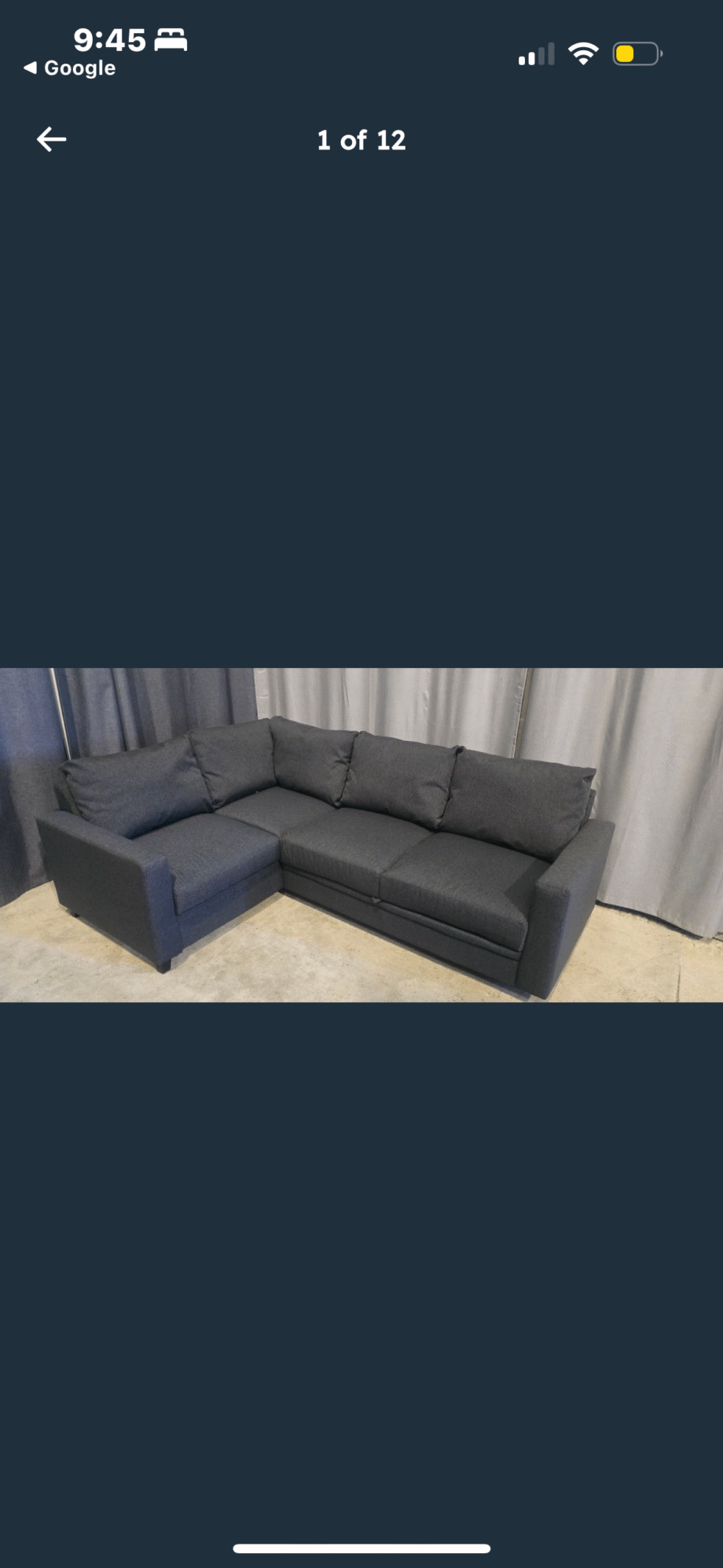 Right-hand Corner Sofa Bed with storage in Charcoal color