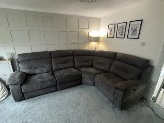 Grey SCS Alexander powered recliner corner sofa