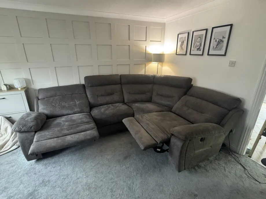 Grey SCS Alexander powered recliner corner sofa