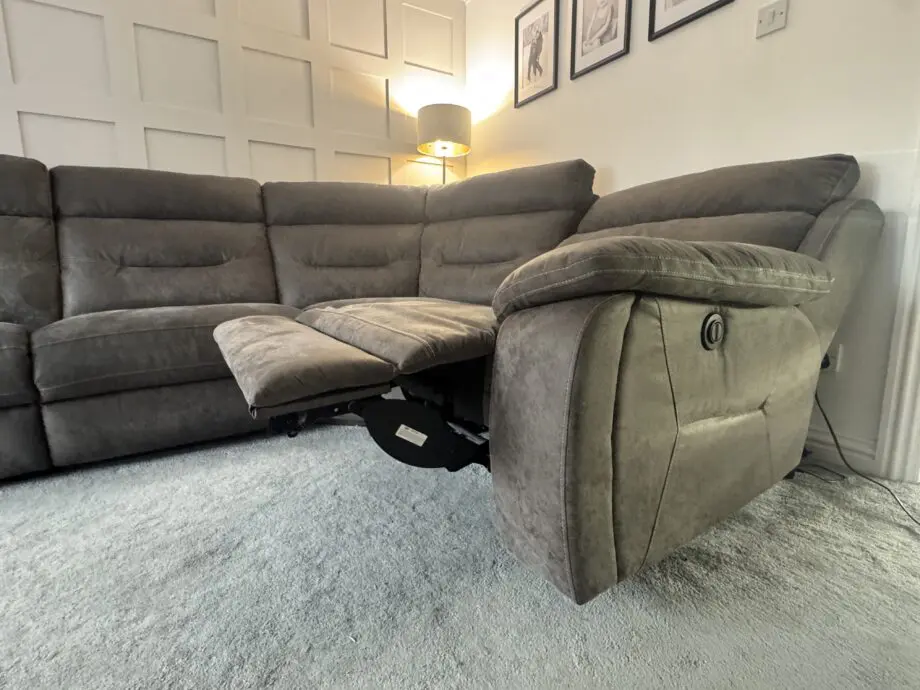 Grey SCS Alexander powered recliner corner sofa