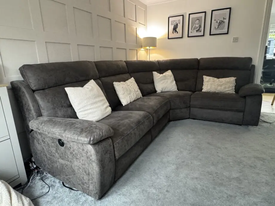Grey SCS Alexander powered recliner corner sofa