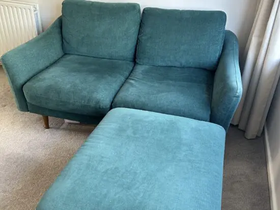 Snug Teal Rebel 2 Seater Sofa and Ottoman
