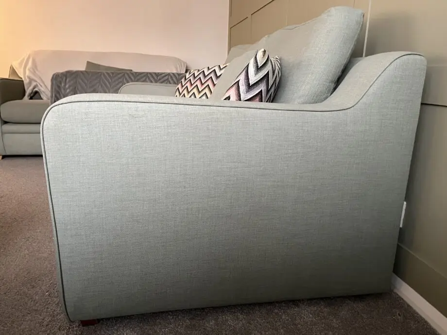 DFS Green sofas and footstool