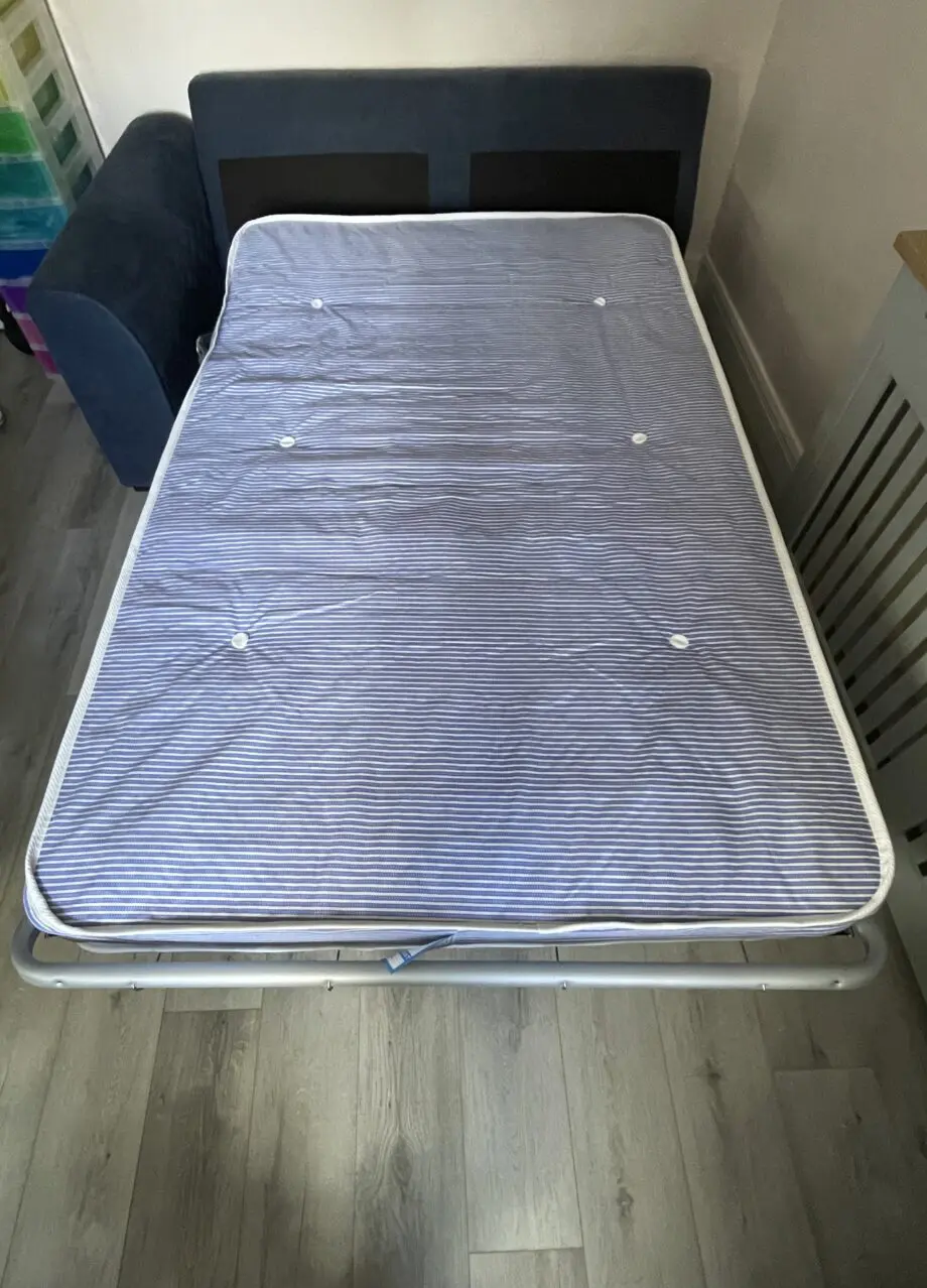 DFS Dark Blue Orka Corner Sofa Bed