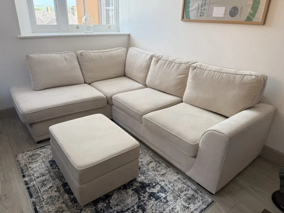 DFS Cream Right Hand Facing Arm Open End Corner Sofa