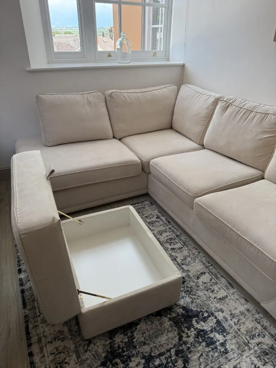 DFS Cream Right Hand Facing Arm Open End Corner Sofa