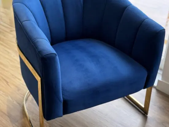 velvet blue sienna accent chair