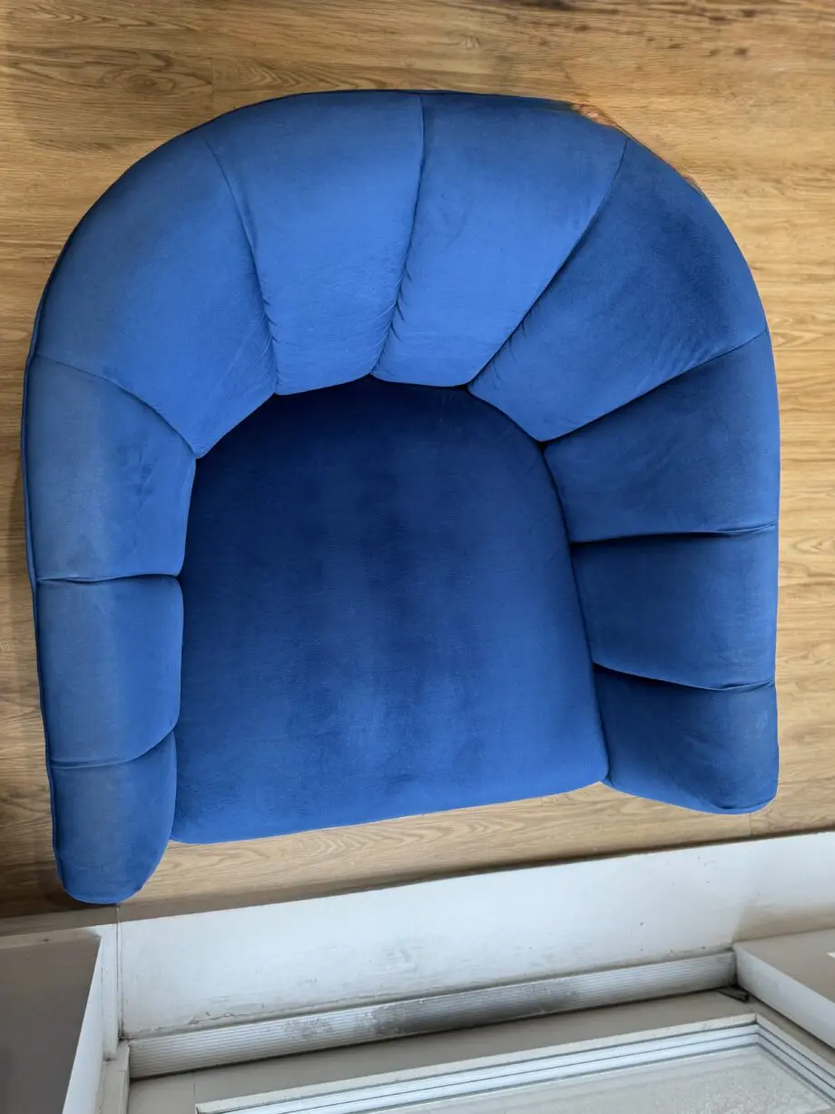 Velvet blue sienna accent armchair