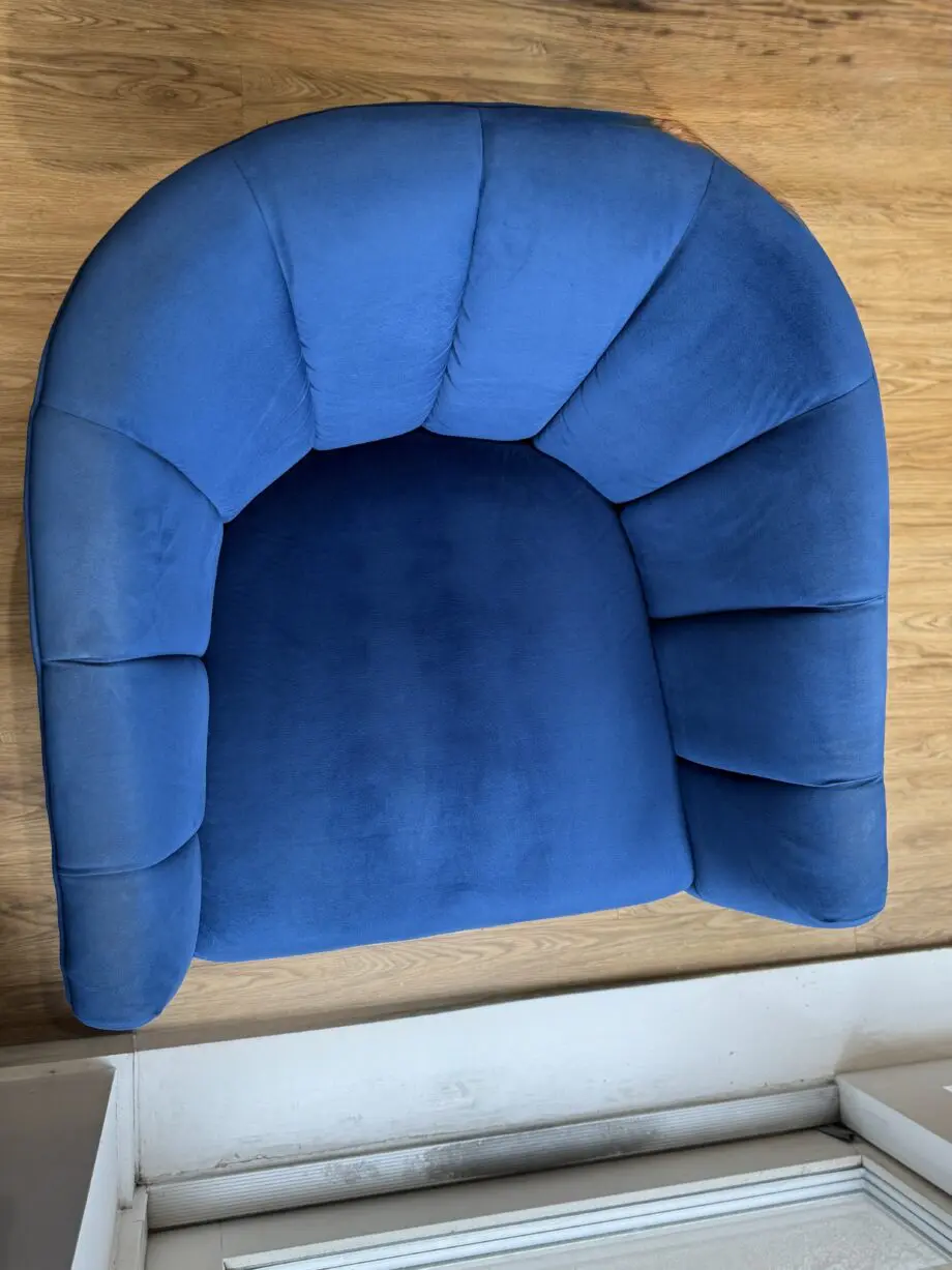 velvet blue sienna accent chair