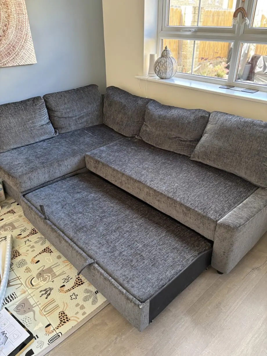 IKEA corner sofa bed with storage