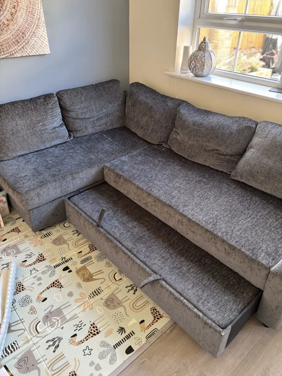 IKEA corner sofa bed with storage