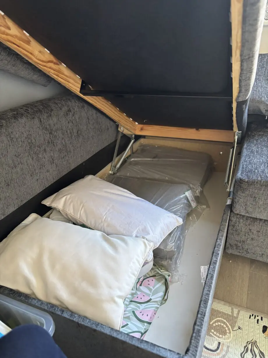 IKEA corner sofa bed with storage