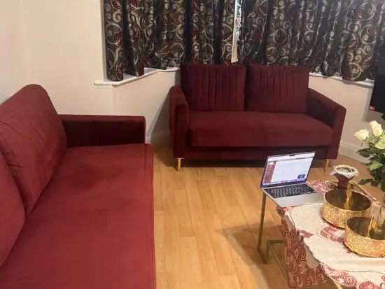 Maroon sofa set