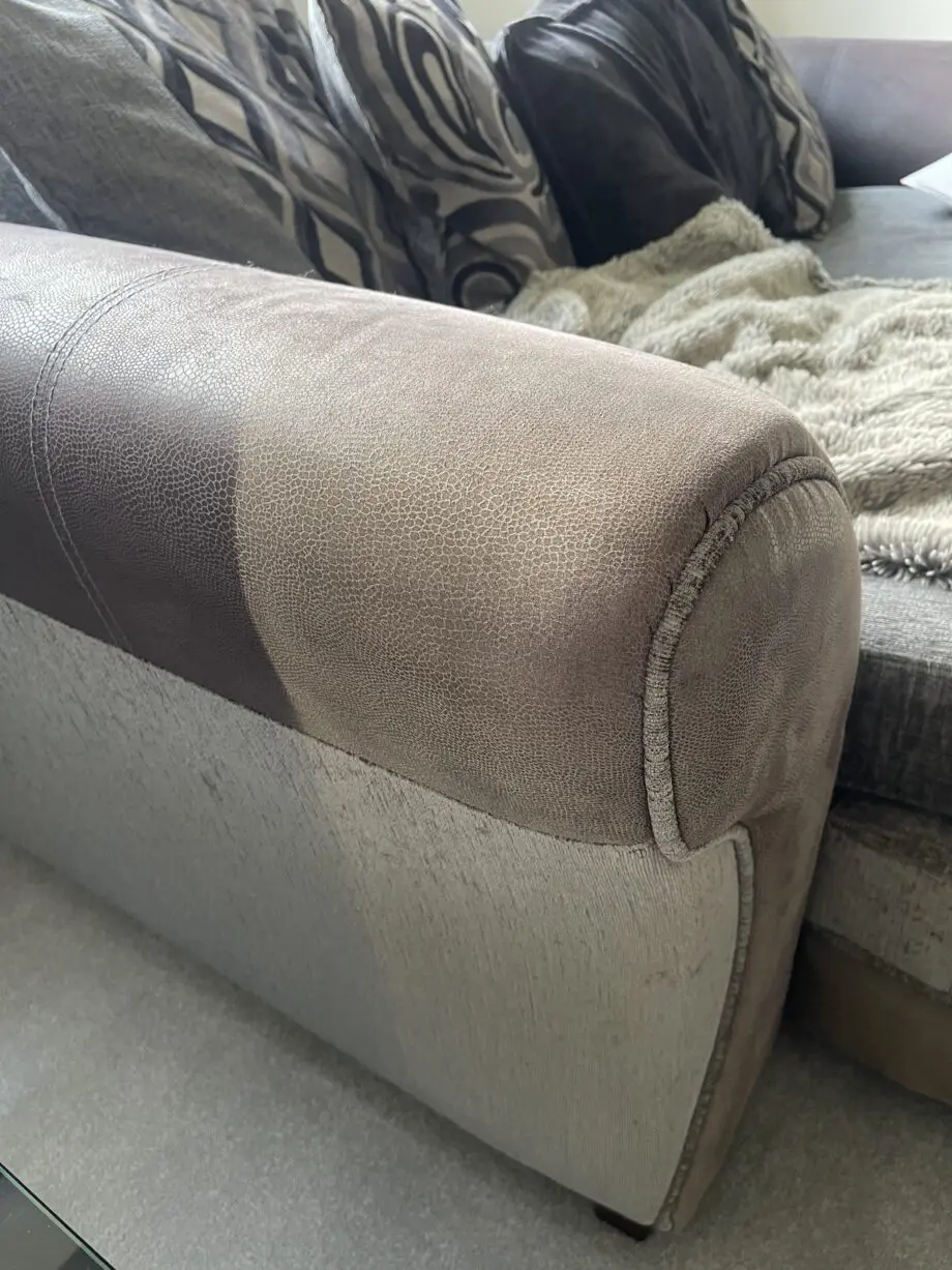 Furniture Village grey and black chaise 3 seater sofa